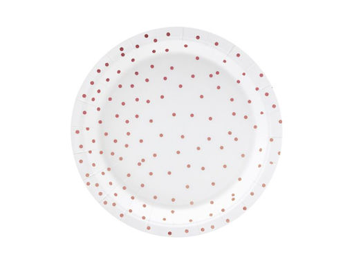 Picture of PAPER PLATES POLKA DOTS WHITE 18CM - 6 PACK